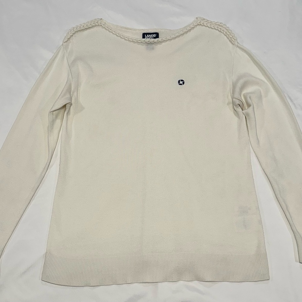 Chase rope accent cream sweater